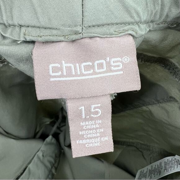 Chico’s pants women's 10 cropped elastic waist stretch tan - Picture 5 of 8